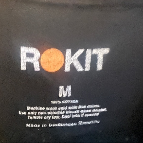 ROKIT black t-shirt men’s medium 100% cotton - Picture 4 of 4